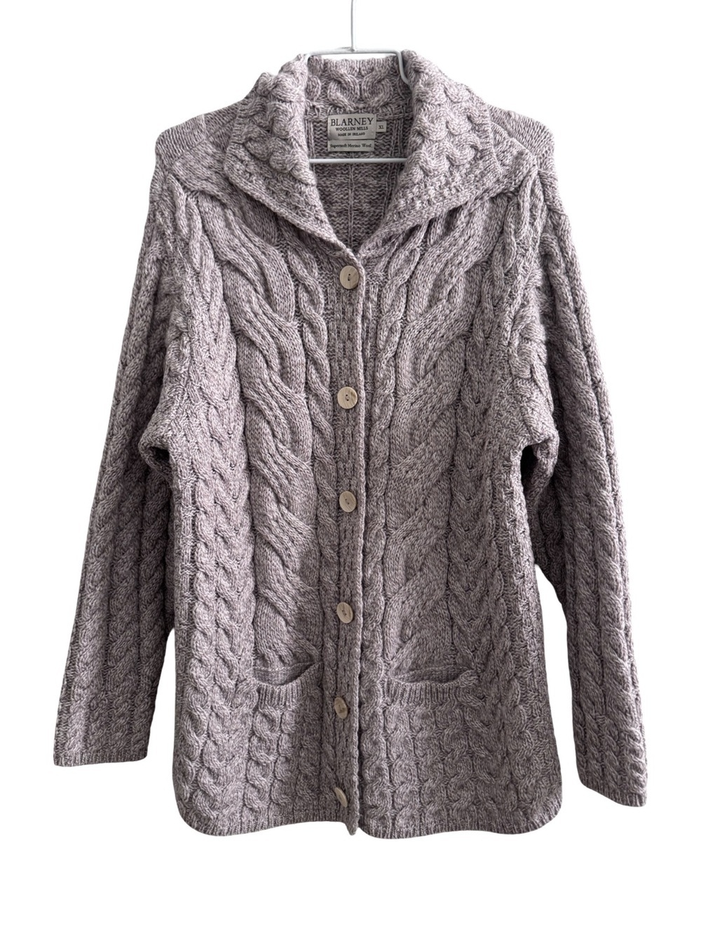 Blarney Woollen Mills Supersoft Merino Wool Made in Ireland Cardigan Size XL